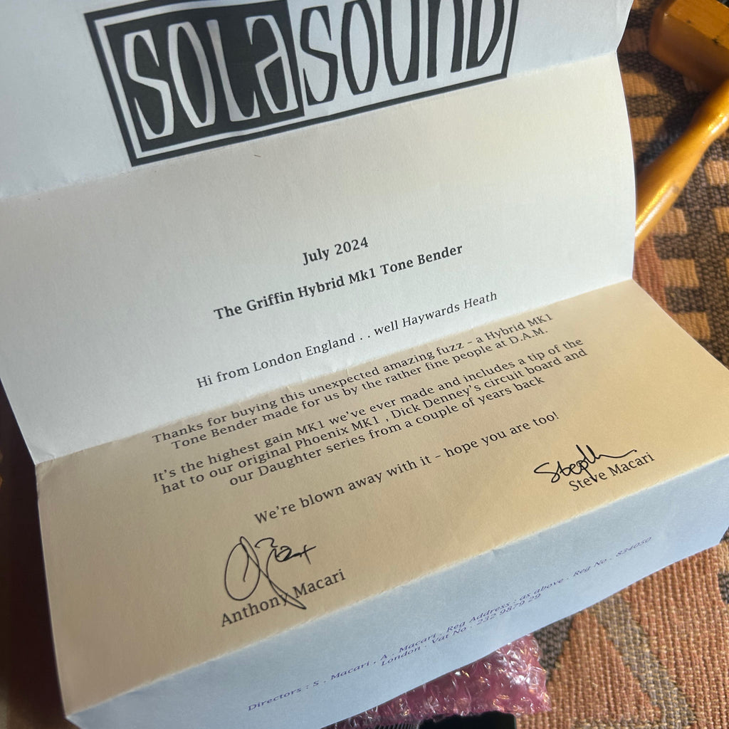 Sola Sound MK 1 The Griffin Hybrid Tonebender